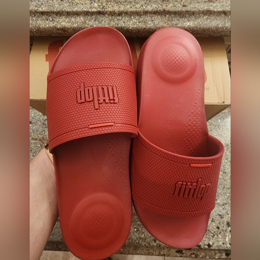 FitFlop Iqushion Red Slide Sandals